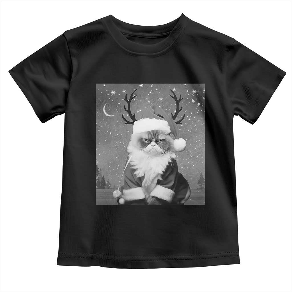 Funny Christmas Santa Grumpy Cat Toddler T Shirt