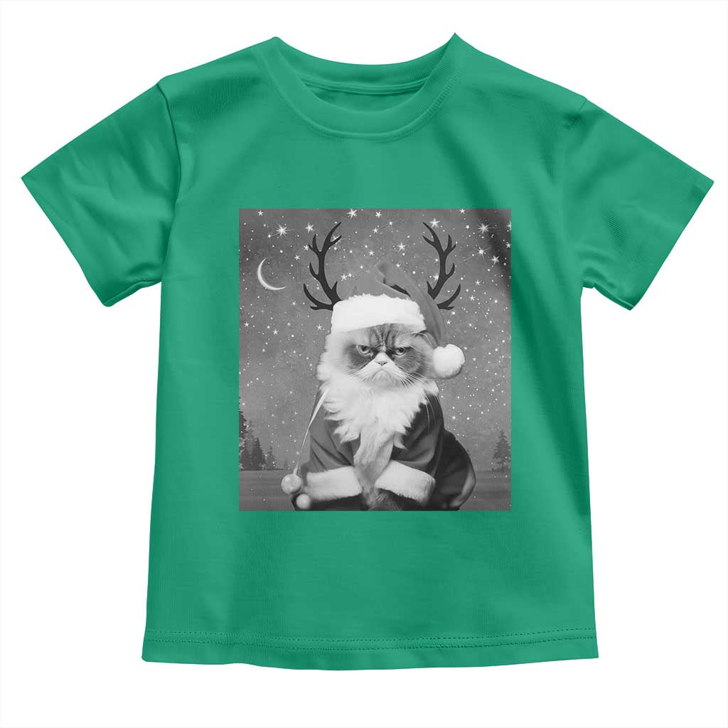 Funny Christmas Santa Grumpy Cat Toddler T Shirt