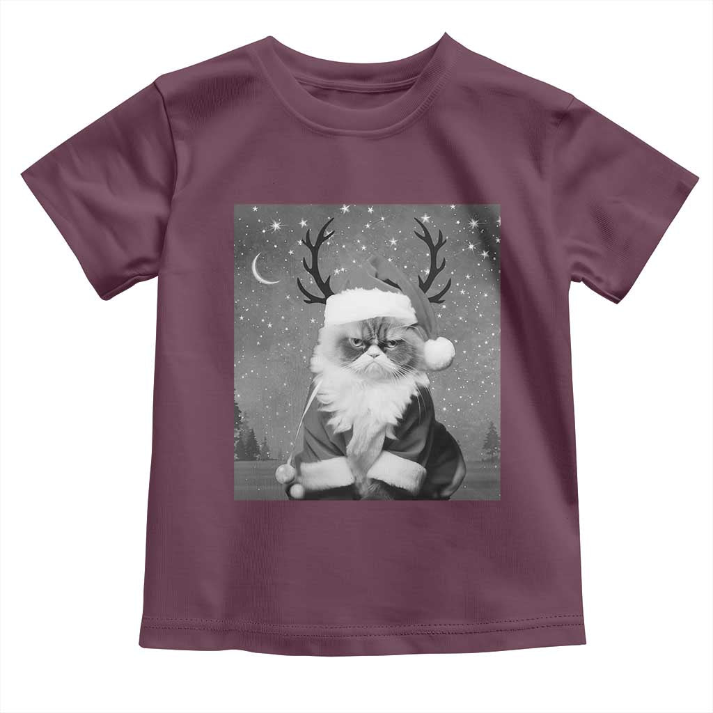 Funny Christmas Santa Grumpy Cat Toddler T Shirt