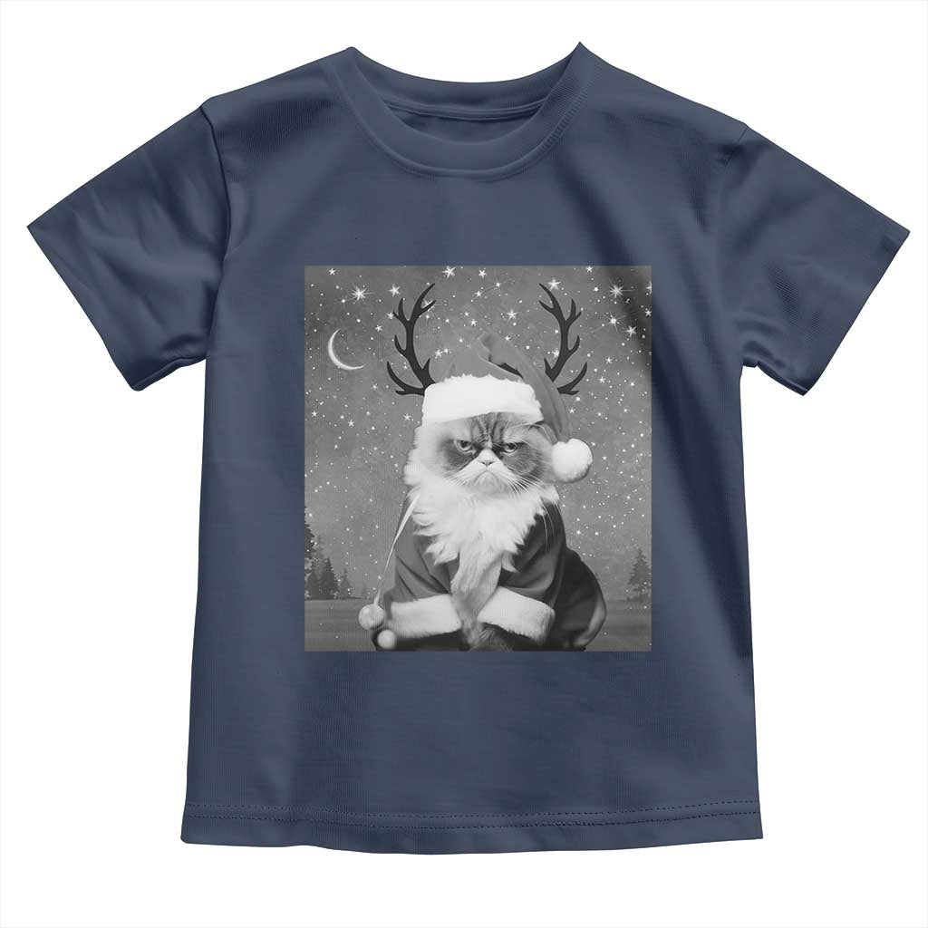 Funny Christmas Santa Grumpy Cat Toddler T Shirt