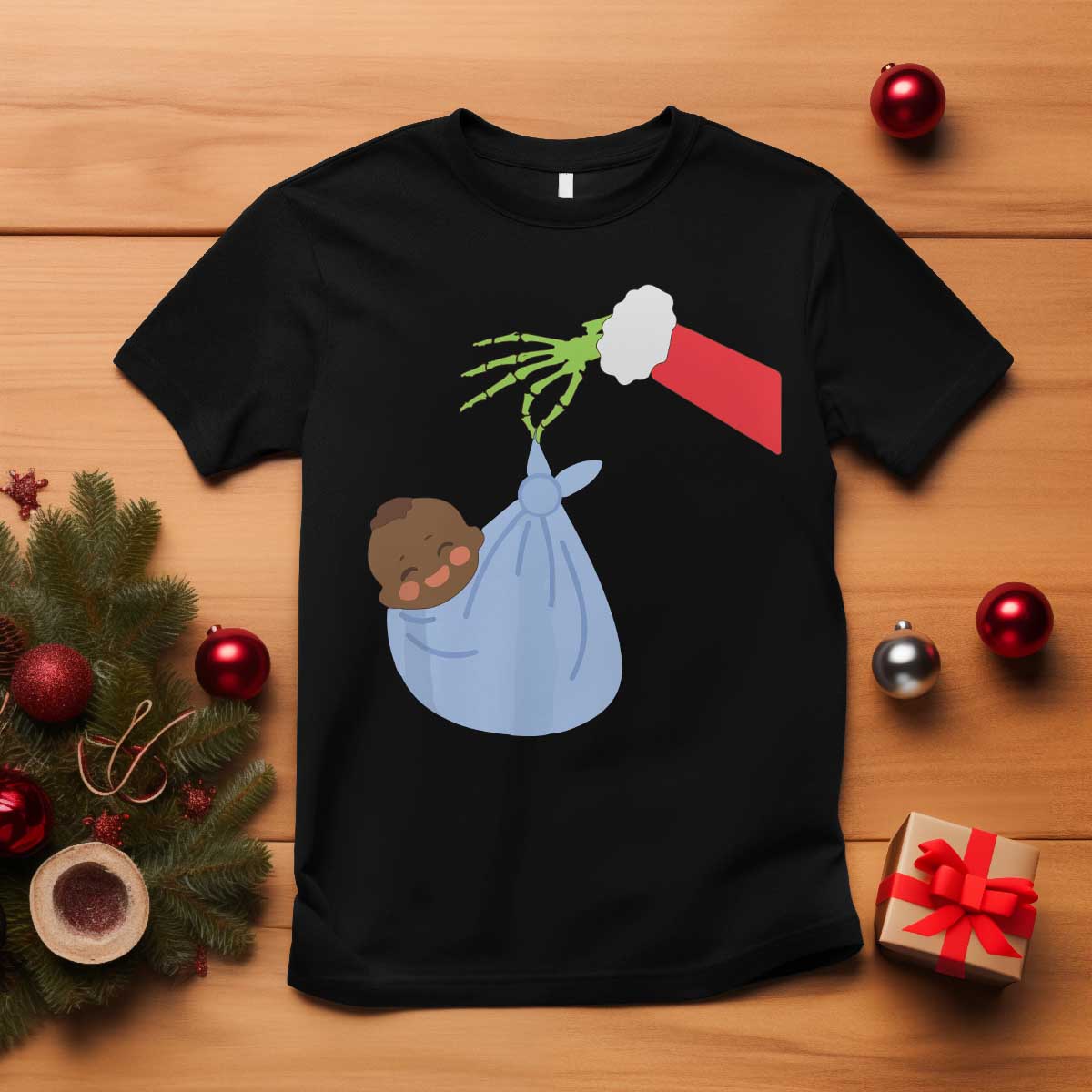 Funny NICU Labor Delivery Nurse Christmas Santa Black Baby T Shirt - Wonder Print Shop