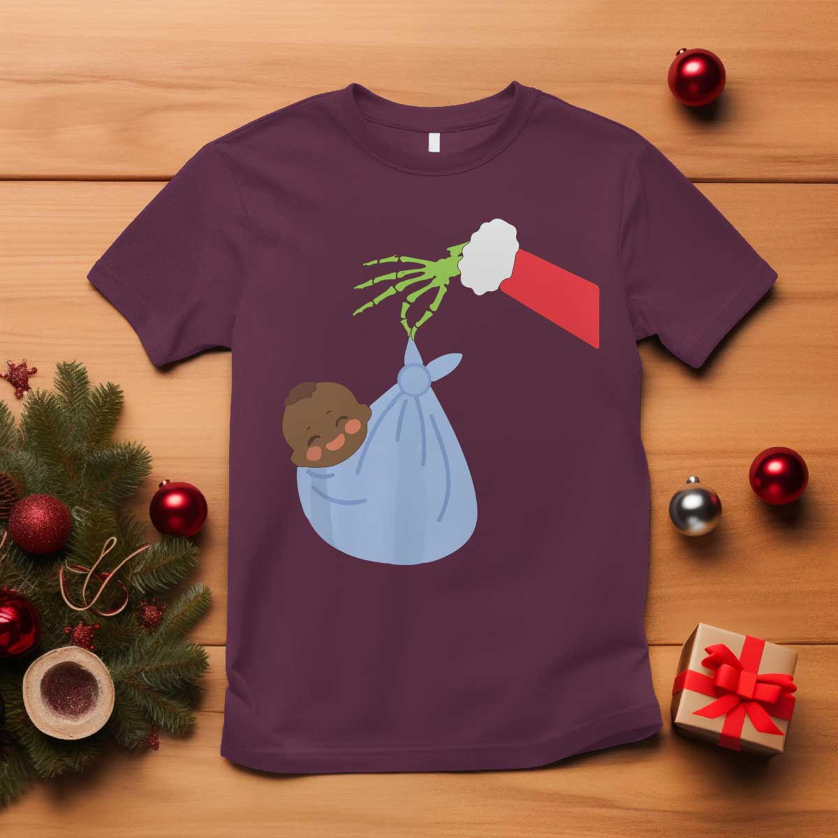 Funny NICU Labor Delivery Nurse Christmas Santa Black Baby T Shirt - Wonder Print Shop