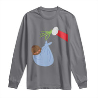 Funny NICU Labor Delivery Nurse Christmas Santa Black Baby Long Sleeve Shirt