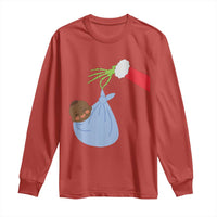 Funny NICU Labor Delivery Nurse Christmas Santa Black Baby Long Sleeve Shirt