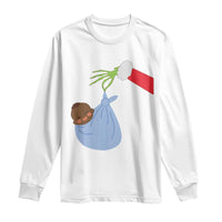 Funny NICU Labor Delivery Nurse Christmas Santa Black Baby Long Sleeve Shirt