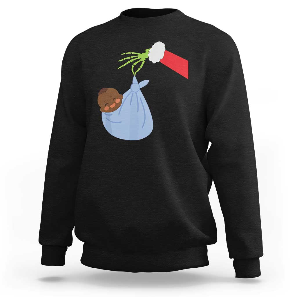 Funny NICU Labor Delivery Nurse Christmas Santa Black Baby Sweatshirt - Wonder Print Shop