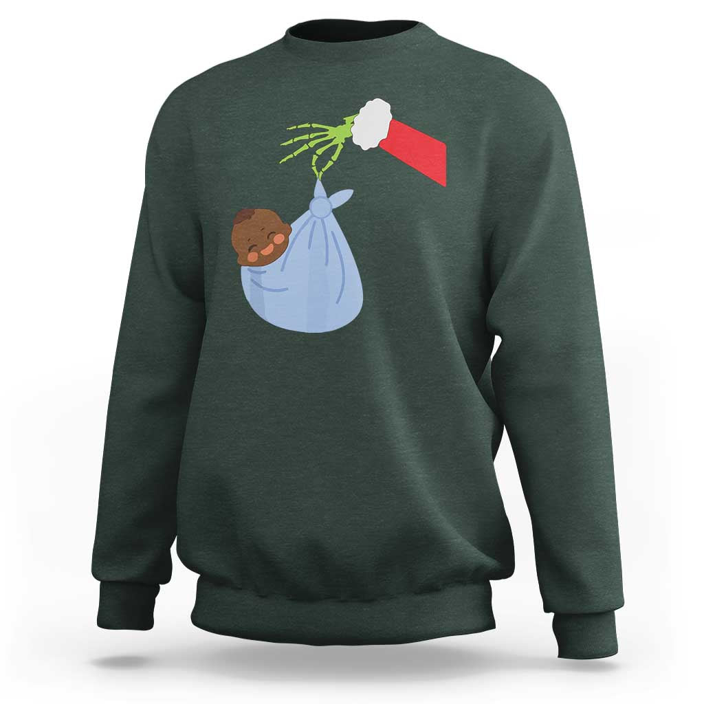 Funny NICU Labor Delivery Nurse Christmas Santa Black Baby Sweatshirt - Wonder Print Shop