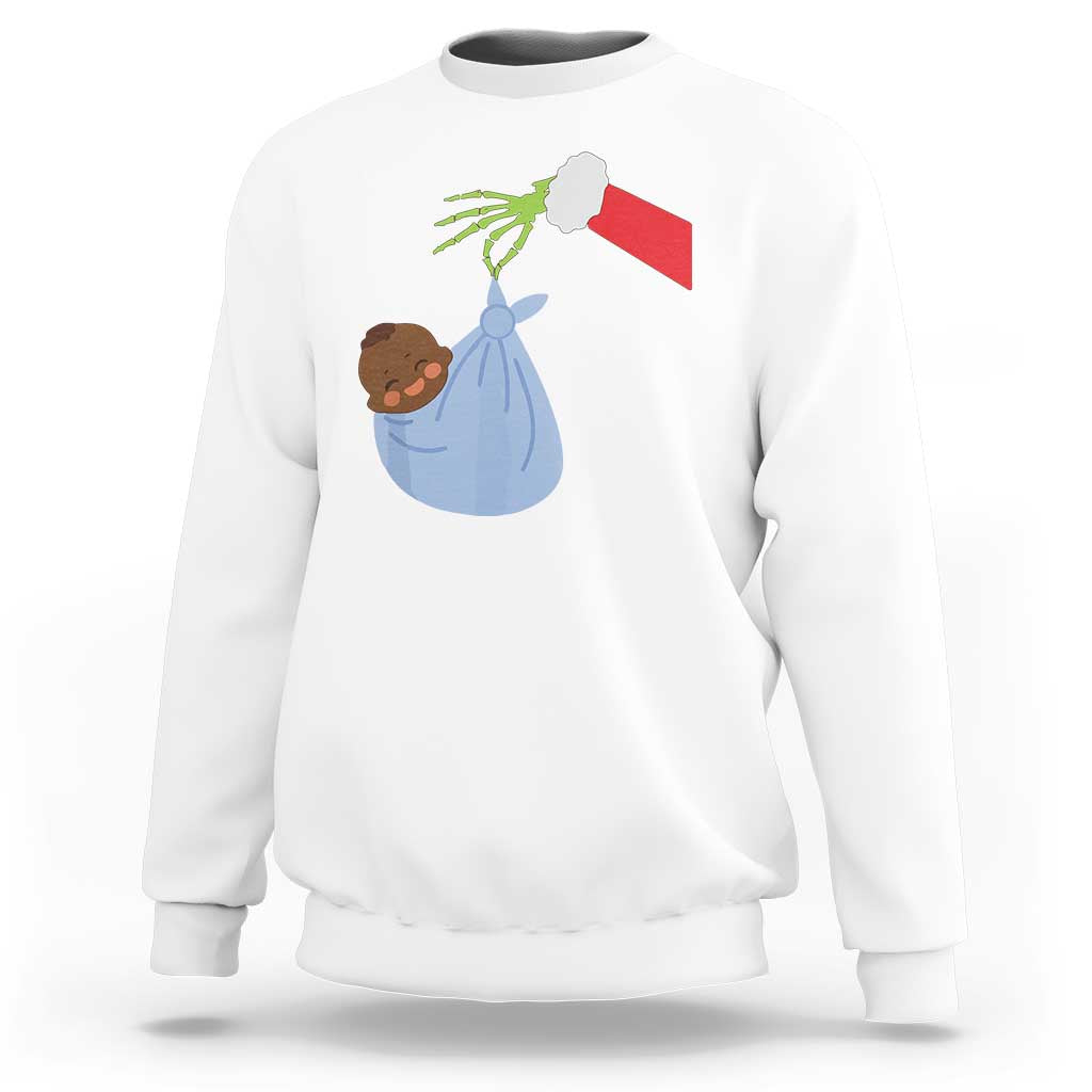 Funny NICU Labor Delivery Nurse Christmas Santa Black Baby Sweatshirt - Wonder Print Shop