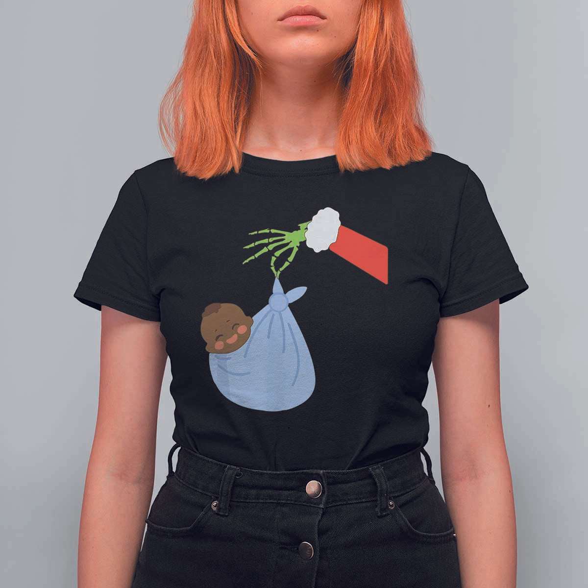 Funny NICU Labor Delivery Nurse Christmas Santa Black Baby T Shirt For Women - Wonder Print Shop