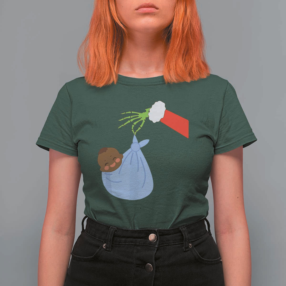 Funny NICU Labor Delivery Nurse Christmas Santa Black Baby T Shirt For Women - Wonder Print Shop