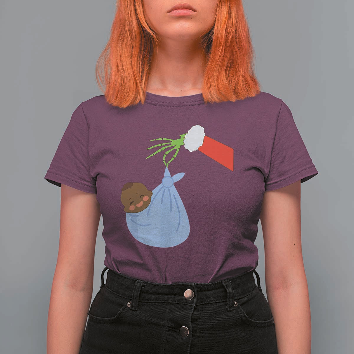 Funny NICU Labor Delivery Nurse Christmas Santa Black Baby T Shirt For Women - Wonder Print Shop
