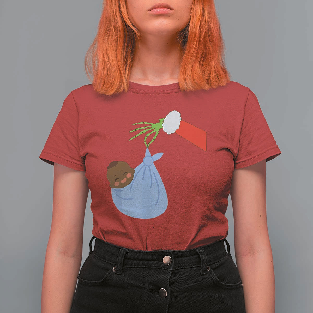 Funny NICU Labor Delivery Nurse Christmas Santa Black Baby T Shirt For Women - Wonder Print Shop