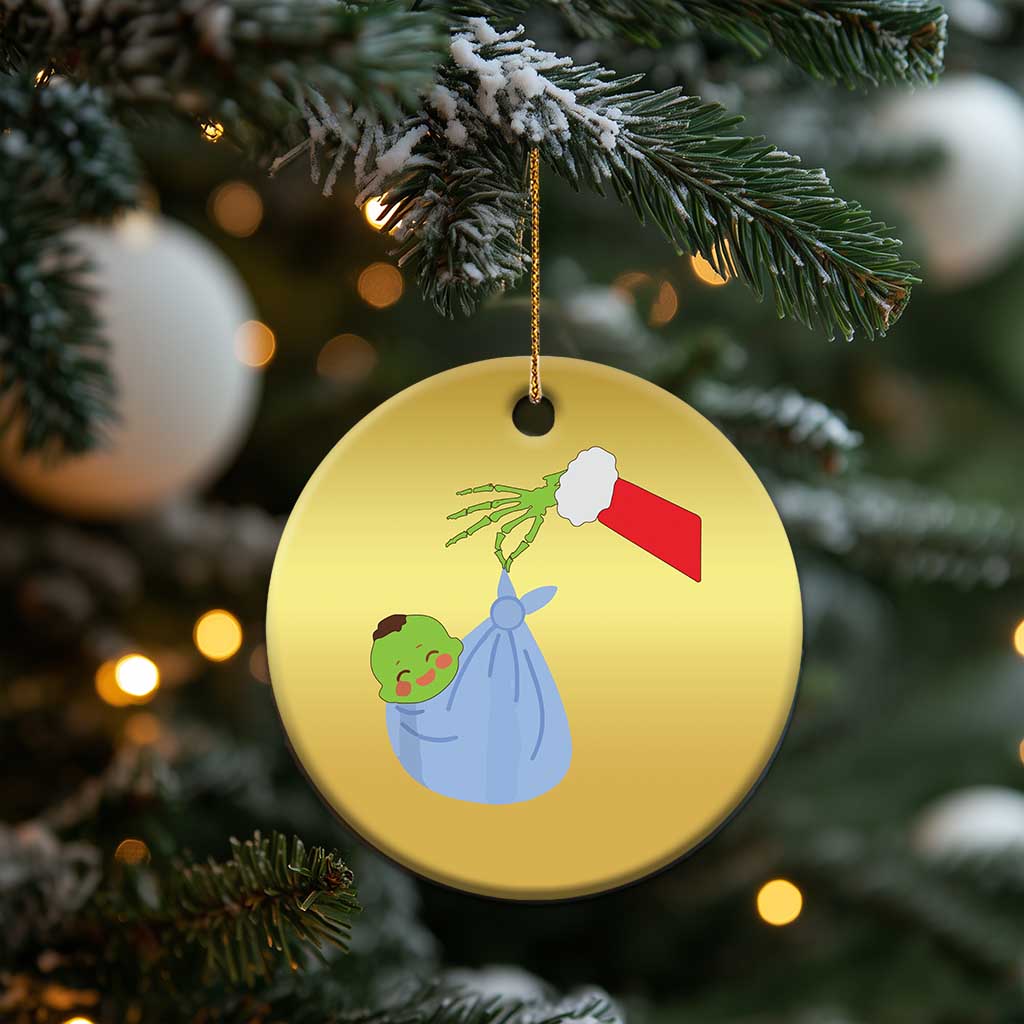 Funny NICU Labor Delivery Nurse Xmas Santa Green Baby Christmas Ornament - Wonder Print Shop