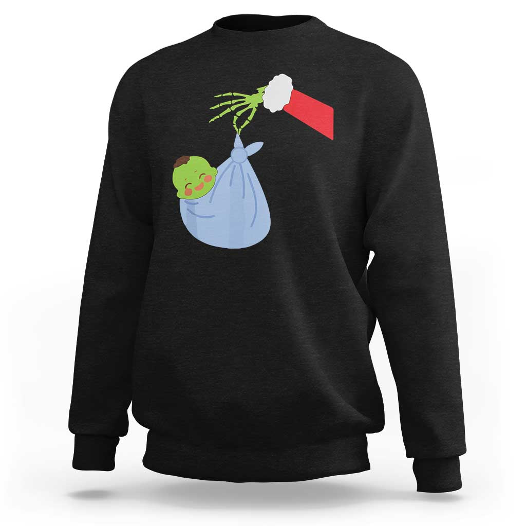 Funny NICU Labor Delivery Nurse Christmas Santa Green Baby Sweatshirt - Wonder Print Shop