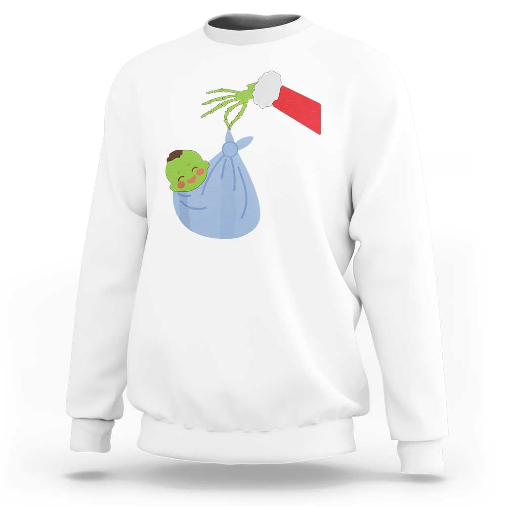 Funny NICU Labor Delivery Nurse Christmas Santa Green Baby Sweatshirt - Wonder Print Shop