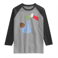 Funny NICU Labor Delivery Nurse Christmas Santa Black Baby Raglan Shirt - Wonder Print Shop