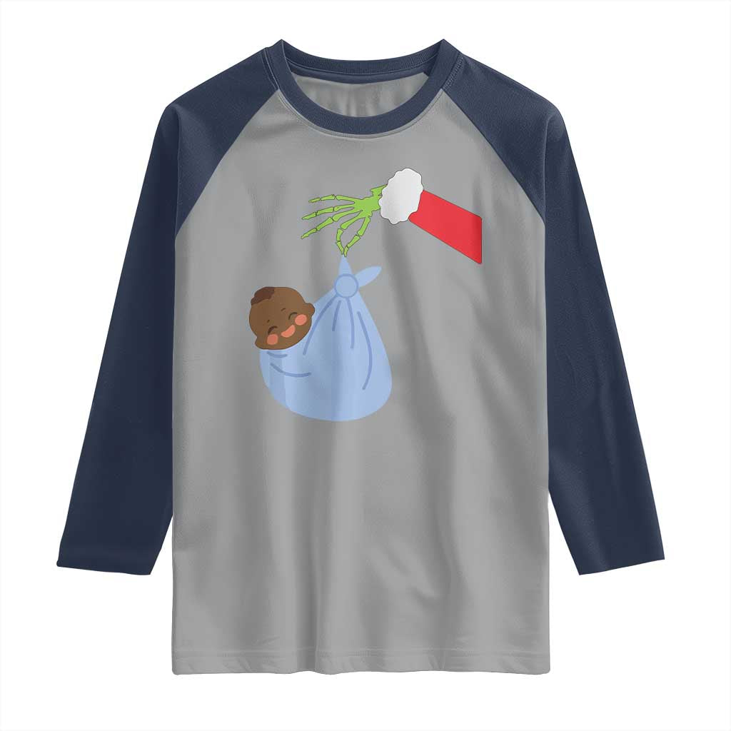 Funny NICU Labor Delivery Nurse Christmas Santa Black Baby Raglan Shirt - Wonder Print Shop