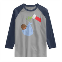 Funny NICU Labor Delivery Nurse Christmas Santa Black Baby Raglan Shirt - Wonder Print Shop