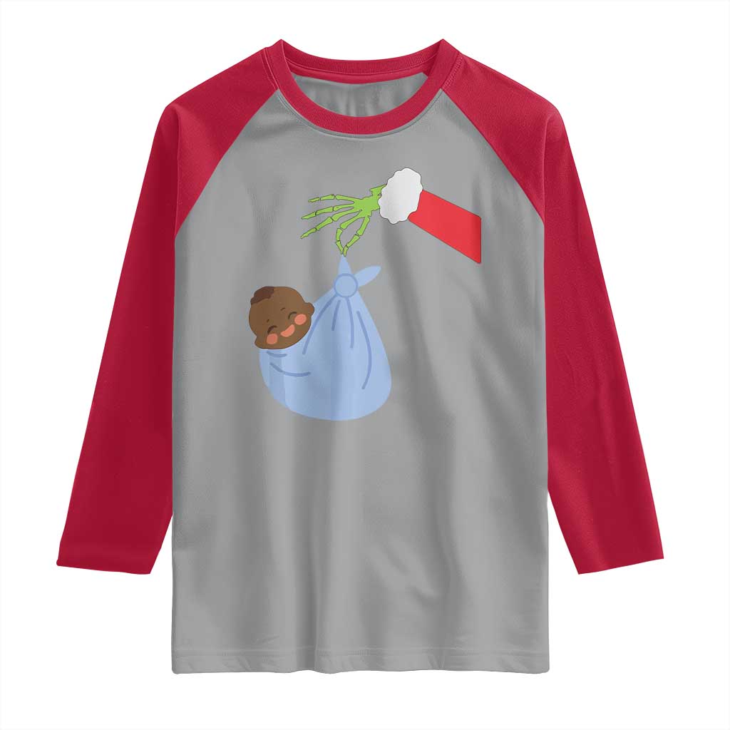 Funny NICU Labor Delivery Nurse Christmas Santa Black Baby Raglan Shirt - Wonder Print Shop