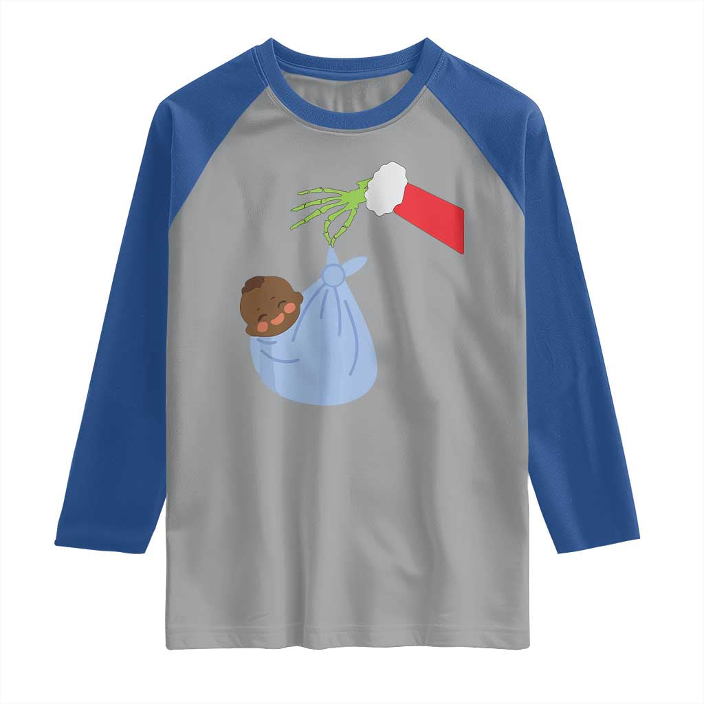 Funny NICU Labor Delivery Nurse Christmas Santa Black Baby Raglan Shirt - Wonder Print Shop