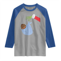 Funny NICU Labor Delivery Nurse Christmas Santa Black Baby Raglan Shirt - Wonder Print Shop