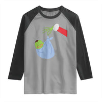 Funny NICU Labor Delivery Nurse Christmas Santa Green Baby Raglan Shirt - Wonder Print Shop
