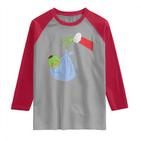Funny NICU Labor Delivery Nurse Christmas Santa Green Baby Raglan Shirt - Wonder Print Shop