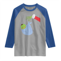 Funny NICU Labor Delivery Nurse Christmas Santa Green Baby Raglan Shirt - Wonder Print Shop