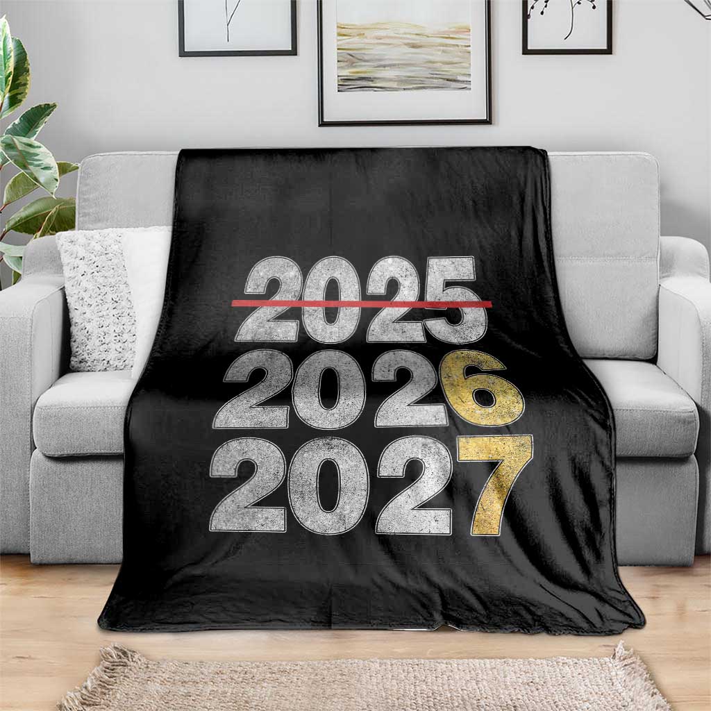 Funny 67 New Year Throw Blanket Happy New Year 2026 2027 Six Seven Meme Faux Glitter Effect Printed - Wonder Print Shop
