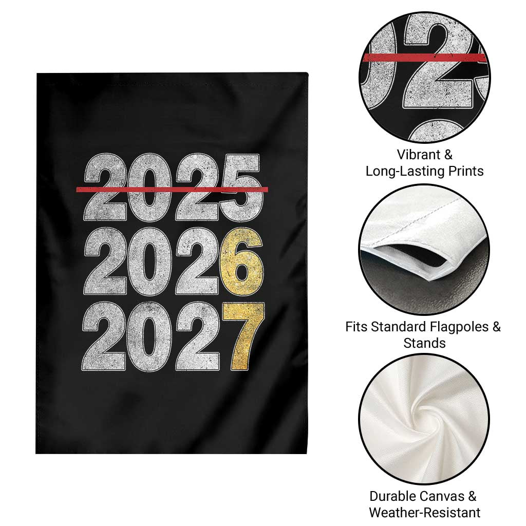 Funny 67 New Year Garden Flag Happy New Year 2026 2027 Six Seven Meme Faux Glitter Effect Printed - Wonder Print Shop