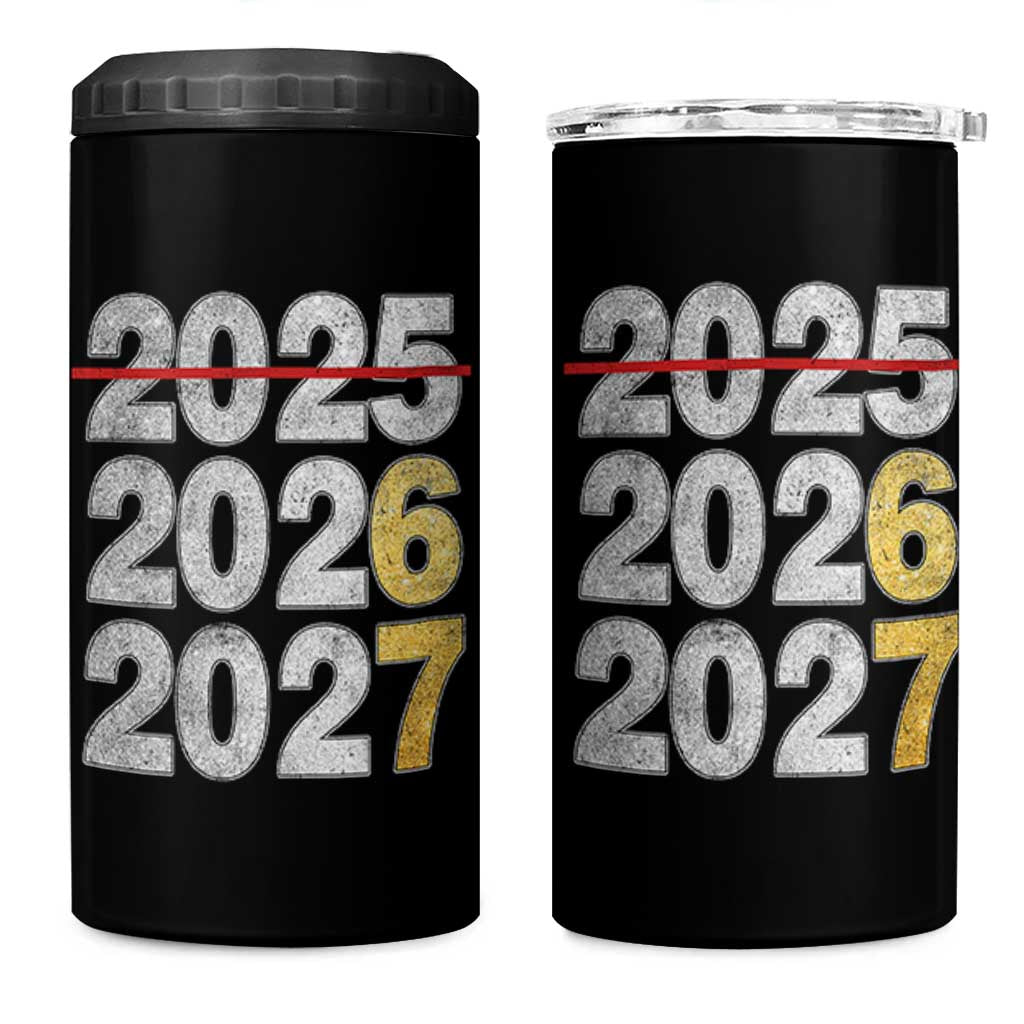 Funny 67 New Year 4 in 1 Can Cooler Tumbler Happy New Year 2026 2027 Six Seven Meme Faux Glitter Effect Printed - Wonder Print Shop