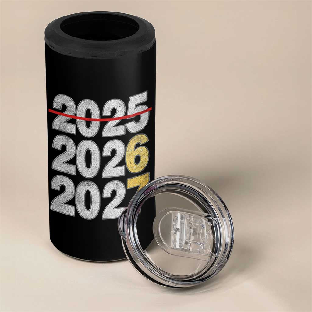 Funny 67 New Year 4 in 1 Can Cooler Tumbler Happy New Year 2026 2027 Six Seven Meme Faux Glitter Effect Printed - Wonder Print Shop