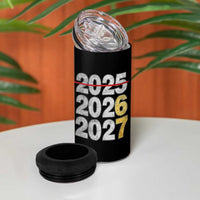 Funny 67 New Year 4 in 1 Can Cooler Tumbler Happy New Year 2026 2027 Six Seven Meme Faux Glitter Effect Printed - Wonder Print Shop