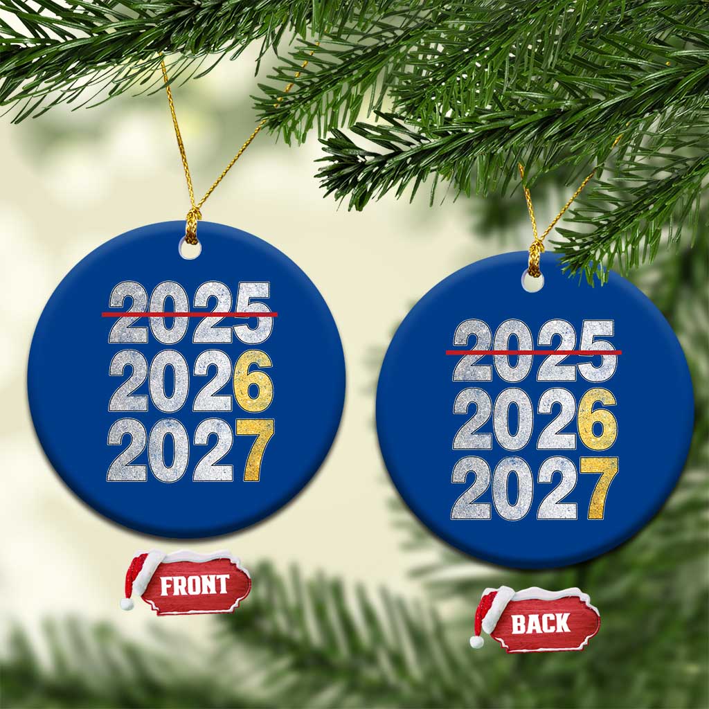 Funny 67 New Year Ceramic Ornament Happy New Year 2026 2027 Six Seven Meme Faux Glitter Effect Printed - Wonder Print Shop
