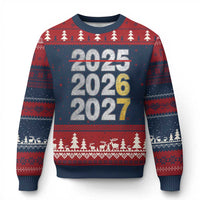 Funny 67 New Year Ugly Christmas Sweater Happy New Year 2026 2027 Six Seven Meme Faux Glitter Effect Printed - Wonder Print Shop