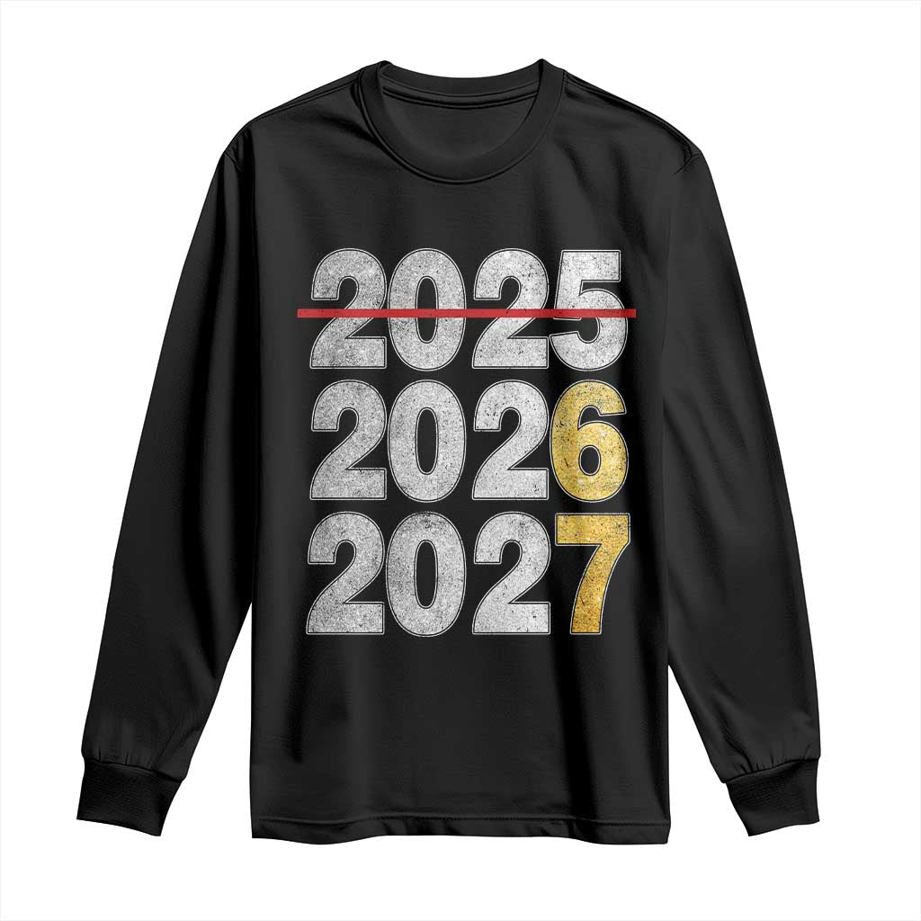Funny 67 New Year Long Sleeve Shirt Happy New Year 2026 2027 Six Seven Meme Faux Glitter Effect Printed - Wonder Print Shop