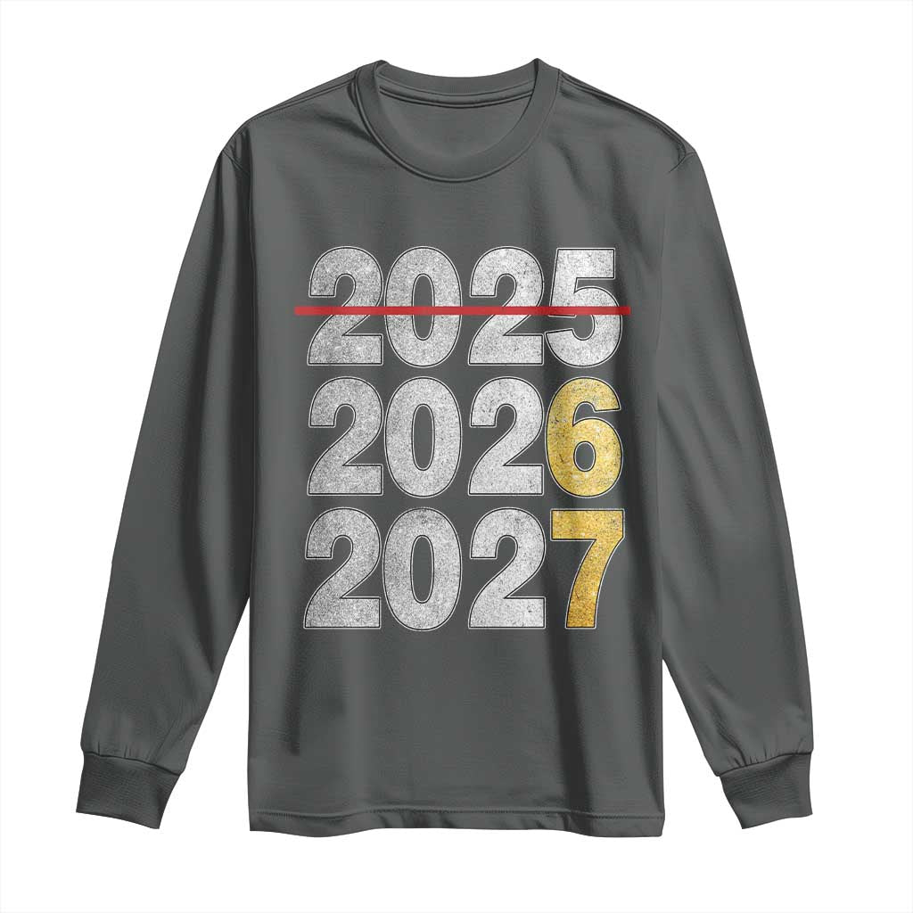 Funny 67 New Year Long Sleeve Shirt Happy New Year 2026 2027 Six Seven Meme Faux Glitter Effect Printed - Wonder Print Shop