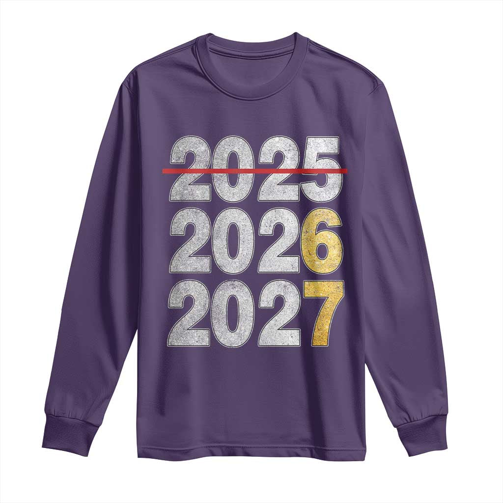 Funny 67 New Year Long Sleeve Shirt Happy New Year 2026 2027 Six Seven Meme Faux Glitter Effect Printed - Wonder Print Shop