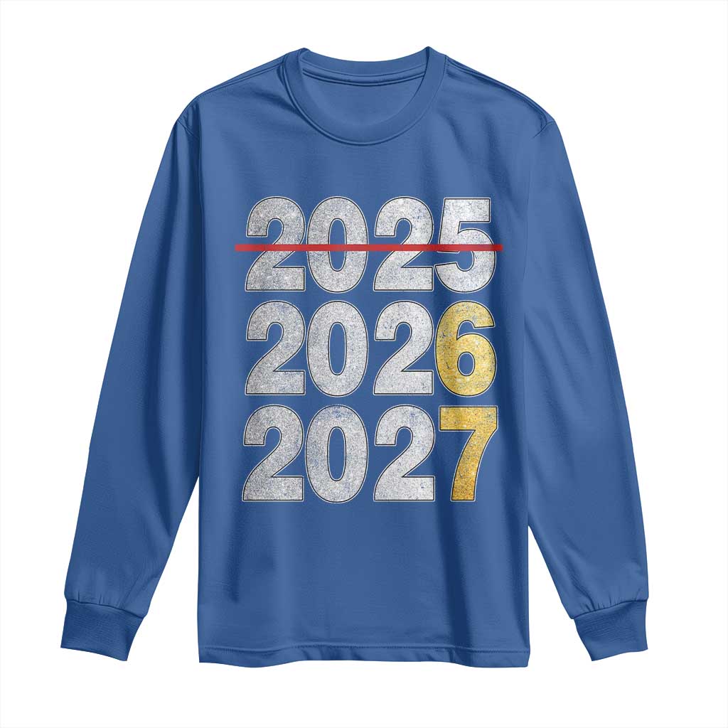 Funny 67 New Year Long Sleeve Shirt Happy New Year 2026 2027 Six Seven Meme Faux Glitter Effect Printed - Wonder Print Shop