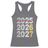 Funny 67 New Year Racerback Tank Top Happy New Year 2026 2027 Six Seven Meme Faux Glitter Effect Printed - Wonder Print Shop