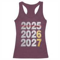 Funny 67 New Year Racerback Tank Top Happy New Year 2026 2027 Six Seven Meme Faux Glitter Effect Printed - Wonder Print Shop