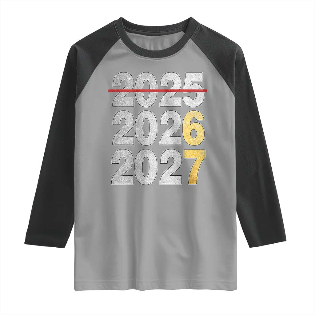 Funny 67 New Year Raglan Shirt Happy New Year 2026 2027 Six Seven Meme Faux Glitter Effect Printed - Wonder Print Shop