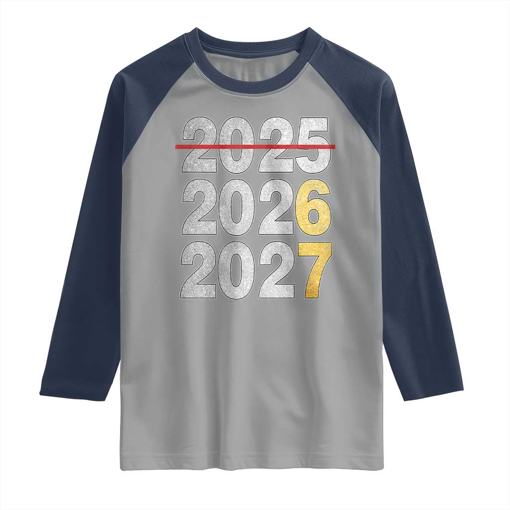 Funny 67 New Year Raglan Shirt Happy New Year 2026 2027 Six Seven Meme Faux Glitter Effect Printed - Wonder Print Shop