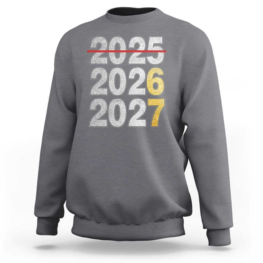 Funny 67 New Year Sweatshirt Happy New Year 2026 2027 Six Seven Meme Faux Glitter Effect Printed - Wonder Print Shop