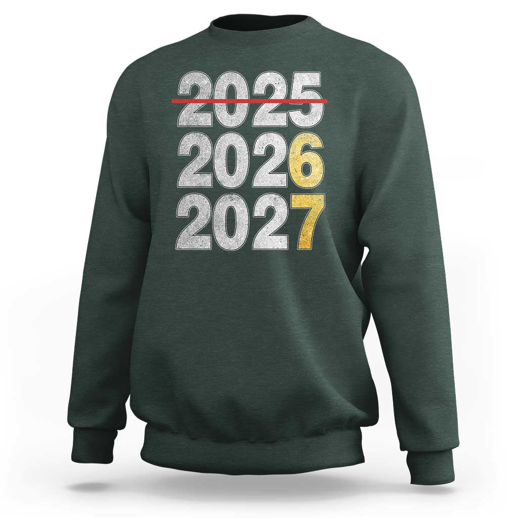 Funny 67 New Year Sweatshirt Happy New Year 2026 2027 Six Seven Meme Faux Glitter Effect Printed - Wonder Print Shop