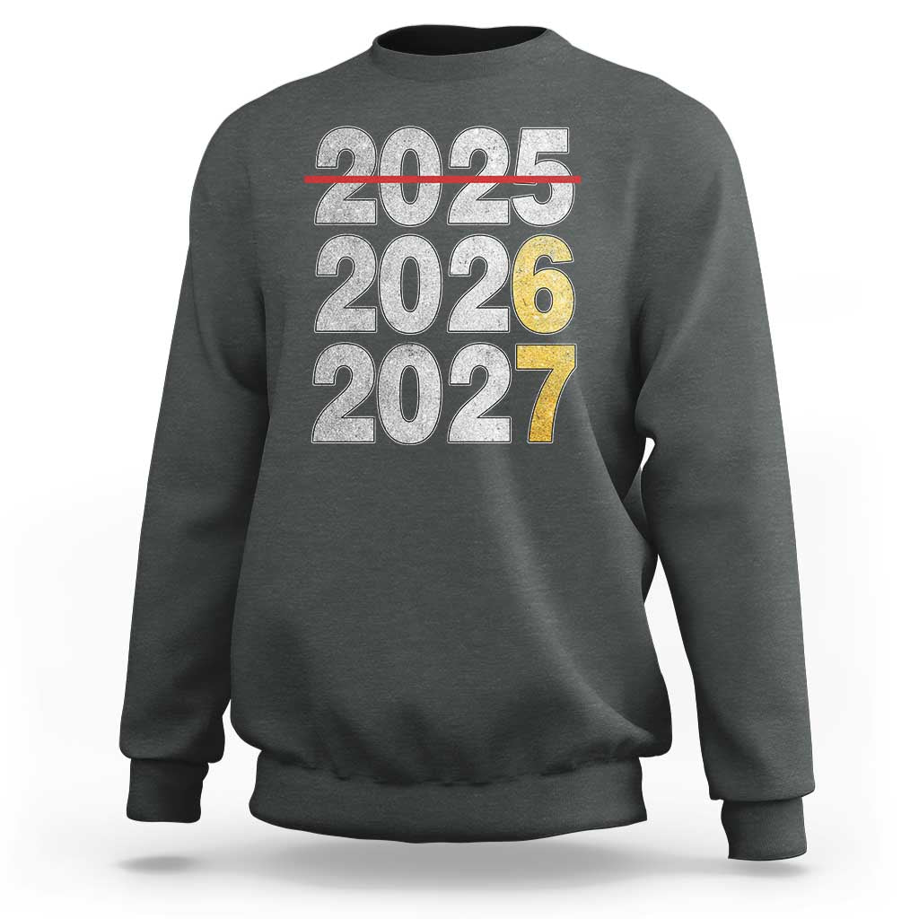 Funny 67 New Year Sweatshirt Happy New Year 2026 2027 Six Seven Meme Faux Glitter Effect Printed - Wonder Print Shop