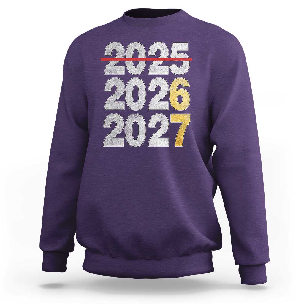 Funny 67 New Year Sweatshirt Happy New Year 2026 2027 Six Seven Meme Faux Glitter Effect Printed - Wonder Print Shop