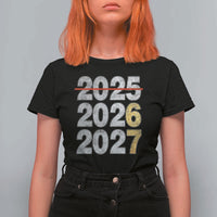 Funny 67 New Year T Shirt For Women Happy New Year 2026 2027 Six Seven Meme Faux Glitter Effect Printed - Wonder Print Shop