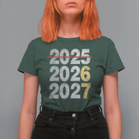 Funny 67 New Year T Shirt For Women Happy New Year 2026 2027 Six Seven Meme Faux Glitter Effect Printed - Wonder Print Shop
