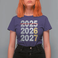 Funny 67 New Year T Shirt For Women Happy New Year 2026 2027 Six Seven Meme Faux Glitter Effect Printed - Wonder Print Shop